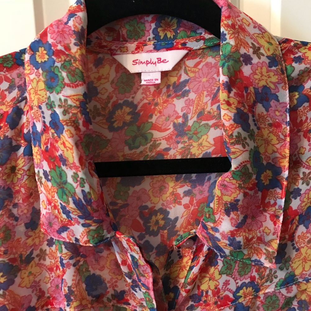 Simply Be Gorgeous sheer Floral high low hem Tunic - Picture 2 of 8